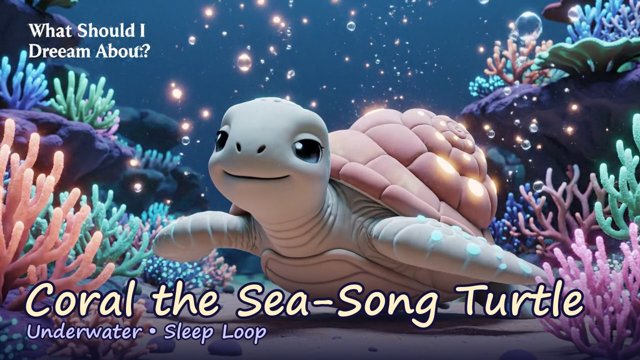 Coral the Sea-Song Turtle Underwater sleep video