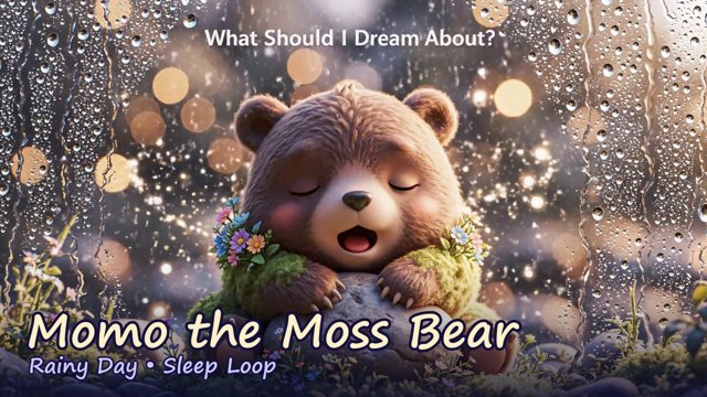 Momo the Moss Bear Rainy Day sleep video