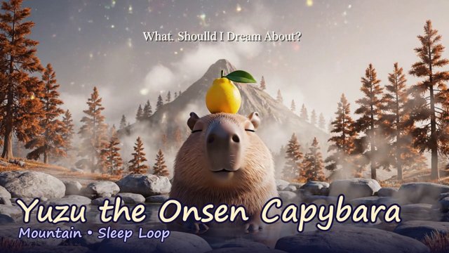 Yuzu the Onsen Capybara Mountain sleep video