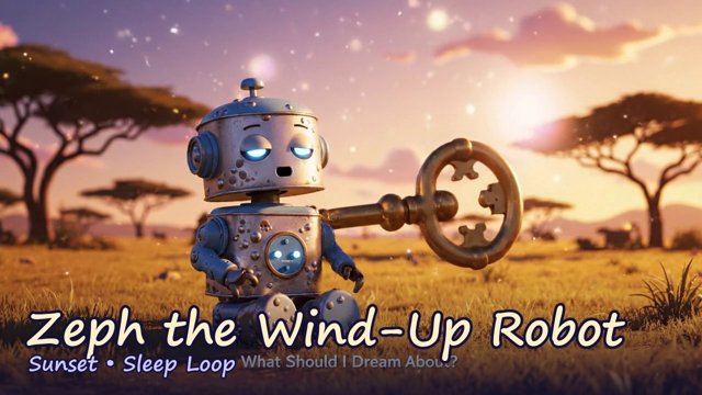 Zeph the Wind-Up Robot Sunset sleep video