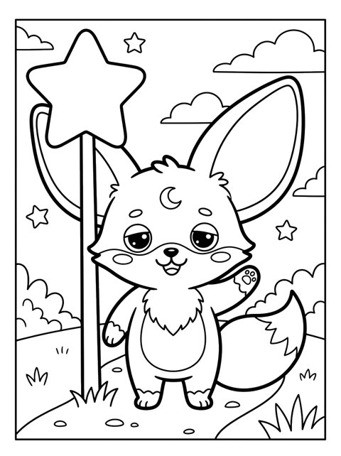 Free Nova the Dream Fox printable coloring page