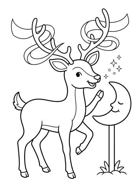 Free Aspen the Aurora Deer printable coloring page